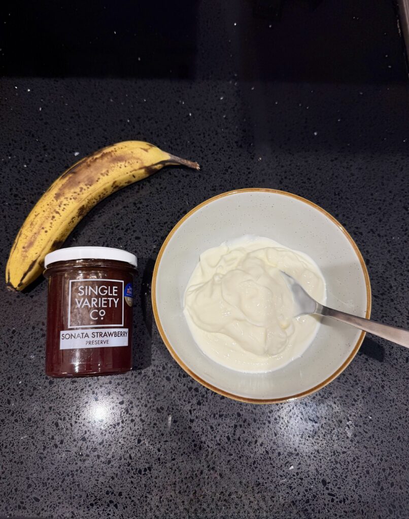 strawberry preserve banana yogurt